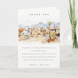 Cartão De Agradecimento Casamento Paisagem Aquarela em Tucson, Arizona