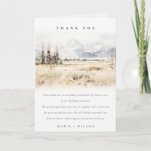 Cartão De Agradecimento Casamento Paisagem Aquarela Jackson Hole Wyoming