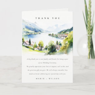 Cartão De Agradecimento Casamento Paisagem Aquarela Lungern Suíça