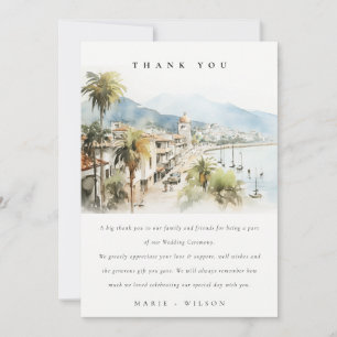 Cartão De Agradecimento Casamento Paisagem Aquarela Santa Marta Colômbia