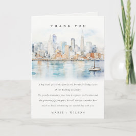 Cartão De Agradecimento Casamento Paisagem Aquarela São Francisco