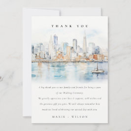 Cartão De Agradecimento Casamento Paisagem Aquarela São Francisco