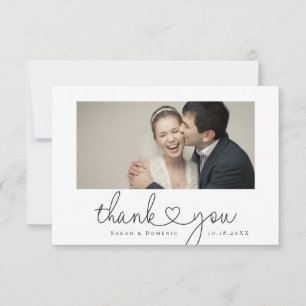 Cartão De Agradecimento Casamento Paisagem Foto Simples Moderna pequena
