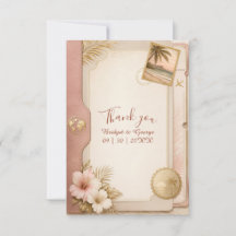 Casamento Passaporte Tropical em Dourado Rosa