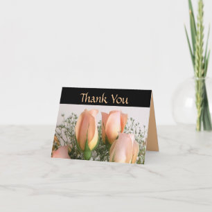 Cartão de Agradecimento Casamento Peach Roses
