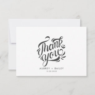 Cartão De Agradecimento Casamento Personalizado Da Caligrafia Obrigado Orn