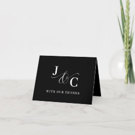 Cartão De Agradecimento Casamento Personalizado de Ampersand Monograma