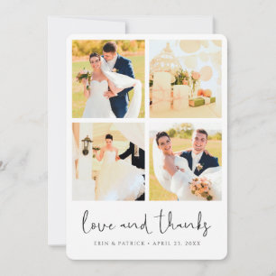 Cartão De Agradecimento Casamento Personalizado de Colagem Multifotográfic