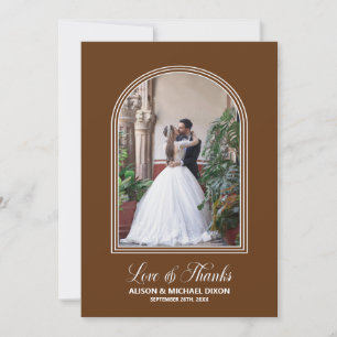 Cartão De Agradecimento Casamento Personalizado De Fotografias Terracotta