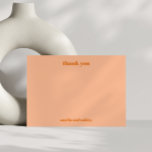 Cartão De Agradecimento Casamento Personalizado De Queda De Pêssego Minima<br><div class="desc">Pêssego Minimalista Negrito Retro Simples Cartões de agradecimentos De Casamento Personalizado</div>