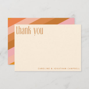 Cartão De Agradecimento Casamento Personalizado De Terracotta Cor-De-Rosa