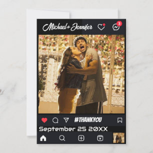 Cartão De Agradecimento Casamento Personalizado Inspirado pelas Mídias Soc