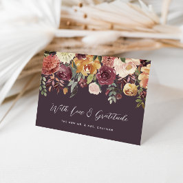 Cartão De Agradecimento Casamento Personalizado Rustic Bloom