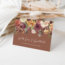 Cartão De Agradecimento Casamento Personalizado Rustic Bloom