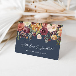 Cartão De Agradecimento Casamento Personalizado Rustic Bloom