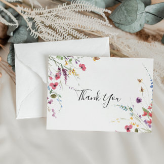 Cartão De Agradecimento Casamento Plana Clássico Colorido