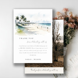 Cartão De Agradecimento Casamento por Aquarela da Árvore Costeira de Miami