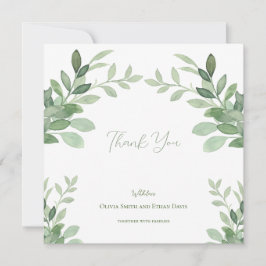 Cartão De Agradecimento Casamento por Aquarela em Árvore Oleícola