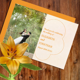 Cartão De Agradecimento Casamento Pôr do Sol Laranja