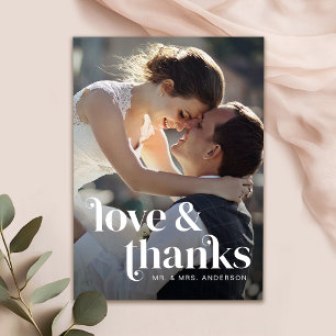 Cartão De Agradecimento Casamento Retro Moderno