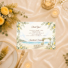 Cartão De Agradecimento Casamento Romântico à Beira-Mar