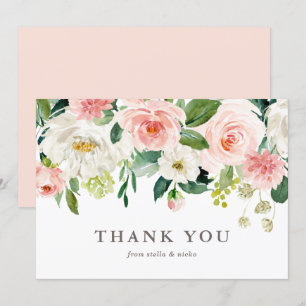 Cartão De Agradecimento Casamento romântico da flor do primavera da