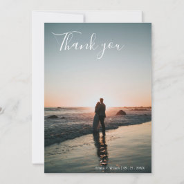 Cartão De Agradecimento Casamento Romântico de Flores Botânicas