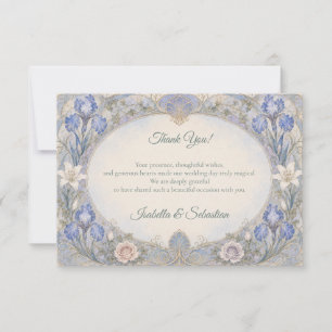 Cartão De Agradecimento Casamento Romântico de Íris Art Nouveau Etéreo