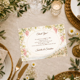 Cartão De Agradecimento Casamento Romântico em Vinhedo