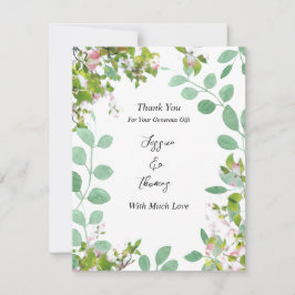 Cartão De Agradecimento Casamento Romântico Eucalyptus Summer