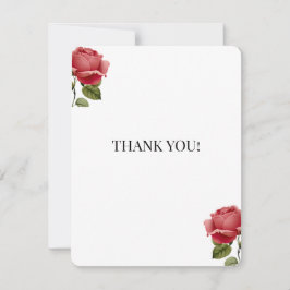 Cartão De Agradecimento Casamento Romântico Rosa Branca Obrigado