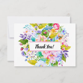 Cartão De Agradecimento Casamento Romântico Rosa Moderno Obrigado