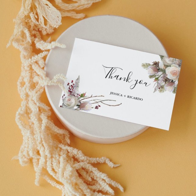 Cartão De Agradecimento Casamento rosa e poeirento (Criador carregado)