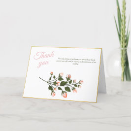 Cartão de Agradecimento Casamento Rosa Floral Cart