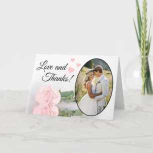 Cartão De Agradecimento Casamento Rosa Rosa Rosa Rosa Elegante - Blush e O