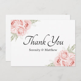 Cartão De Agradecimento Casamento Rosa Rosa Rosa Rosa Rosa Rosa, Cor-de-Ág