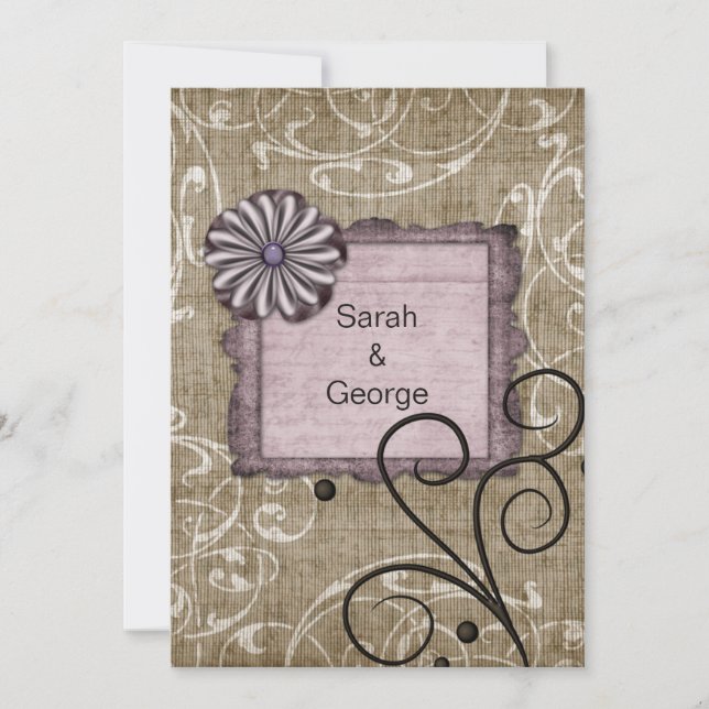 Cartão De Agradecimento Casamento roxo Obrigado (Frente)