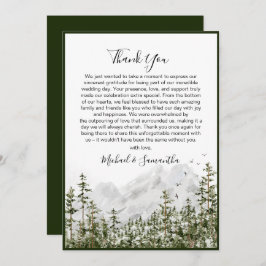 Cartão De Agradecimento Casamento Russo da Floresta das Montanhas Watercol