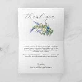 Cartão De Agradecimento Casamento Russo da Lavanda de Flores Selvagens-Blu