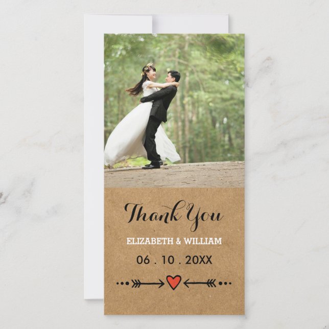 Cartão De Agradecimento Casamento Russo de Doces e Setas Rosa Obrigado (Frente)