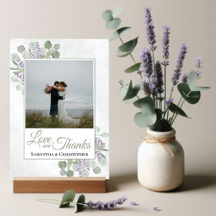 Cartão De Agradecimento Casamento Russo Eucalipto & Lavanda Amor & Obrigad