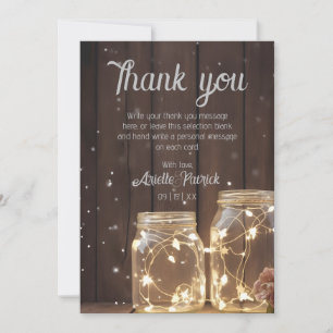 Cartão De Agradecimento Casamento Russo Personalizado Da Madeira Mason Jar