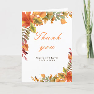 Cartão De Agradecimento Casamento Rustic Autumn Fall