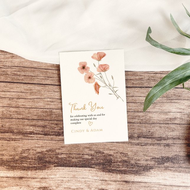 Cartão De Agradecimento Casamento Rustic Blush Pink (Criador carregado)