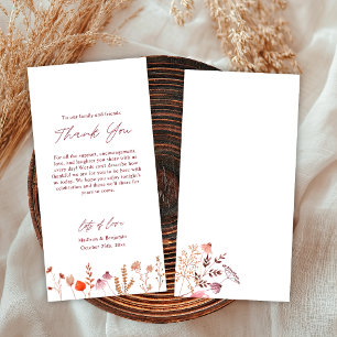 Cartão De Agradecimento Casamento Rustic Boho Chall Selvagens