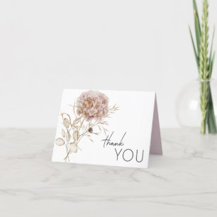 Cartão De Agradecimento Casamento Rustic Boho Delicate Fall Wildflower