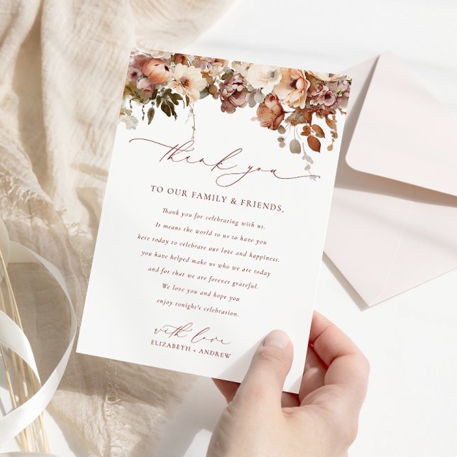 Cartão De Agradecimento Casamento Rustic Boho Garden (Criador carregado)