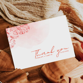 Cartão De Agradecimento Casamento Rustic Boho Watercolor Foliage Terracott