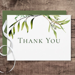 Cartão De Agradecimento Casamento Rustic Botanical Greenery Bough
