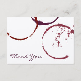 Cartão De Agradecimento Casamento Rustic Dark Red Wine Stain